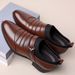 Suitable For All Seasons Autumn Winter Business Formal Leather British Style Pointed Toe Height Increasing Men's Warm Low-top Shoes_vogvips.com