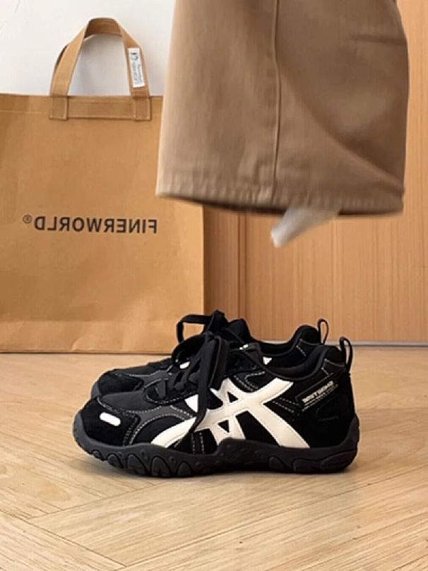 Real Leather Training Shoes For Women's Sports And Leisure Board Shoes_vogvips.com