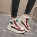 Neue Winter High-top Frauen Schuhe Mit Samt Baumwolle Schuhe Warm Zu Halten, Lamm Wolle Dicke Sohlen Erhöhen_vogvips.com