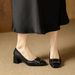 2026 French Square Head Thick Heel High-heeled Shoes Burst Style Is Light And Easy To Wear Daily Commuting Feet Shallow Mouth Single Shoes_vogvips.com