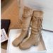 Cowhide Version~ Wasteland Tassel Knight Thick Heel Over-the-Knee Long Slimming Pile Mid-Calf Boots For Women_vogvips.com