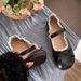 Round Toe Retro Bow Flat Leather For Women 2025 New Spring And Autumn French Style Soft Sole Mary Jane Shoes To Match_vogvips.com