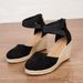 Foreign Trade 2022 Spring/Summer New Wedge Sandals Straw Weave Large Size 43 Cross-Border Women's Shoes_vogvips.com
