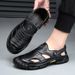 Top Layer Cowhide Closed-Toe Men, Summer Outdoor Non-Slip Wear-Resistant Clogs, Soft Sole Sandals For Middle-Aged And_vogvips.com