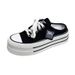 2025 Summer New Thick Soled Tall Slippers For Lazy Women, Trendy Half Dragged Fashion Casual Canvas Shoes_vogvips.com