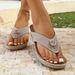 New Plus Size Wedge Heel Clip Toe Sandals Style Beach Women's Slippers_vogvips.com