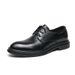 Euro Step British Style Pointed Toe Men's Low-top Formal Business Leather Brogue Hairstylist Trendy Lace-up Wedding Shoes_vogvips.com