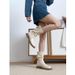 Gravity Is Popular This Year With Martin Thick Heels, Pleated Round Toe, Mid Top Boots, Beige British Style Short Boots_vogvips.com