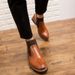 Men's Brogue Ankle Boots - Lightweight PU Leather Casual Shoes With Elastic Comfort & Subtle Lift - Classic British Style For Winter (Brown/Black/Red)_vogvips.com