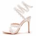 Women’s Shoes fish mouth strap high heel sandals white flower sandals women's banquet wedding dress bridal shoes princess sandals_vogvips.com