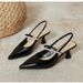 Xia Feng Rhinestone With Pointed Rear Empty Single Shoes Three-color Versatile Sandals_vogvips.com