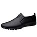 Men's Round Head Leather Casual Men's Casual Single Shoes Front Lace-up Loafers Casual Leather Shoes Men's Shoes_vogvips.com