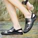 Men Genuine Leather Men's Sandals Durable Handmade Stitching Close Toe Non Slip Shoes For Indoor Outdoor Beach Casual_vogvips.com