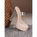 Women's Strappy Transparent High Heel Sandals - Crystal-Embellished Platform Slides For Fashion & Comfort_vogvips.com