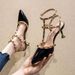 Rivet High-heeled Shoes, Fairy-style Summer New Elegant Pointed-toe Sandals For Women, With Thin Heels And Rivets,_vogvips.com