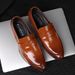 Euro Step Men's Large Size Leather Korean Style Slip-On Casual Shoes_vogvips.com