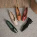 Woman Elegant Summer French Square Toe Green Mary Janes Cute Casual Flats Female Retro Low Heeled Soft Soled Flat Shoes_vogvips.com