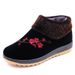 Winter Cotton Shoes, Women's Fleece-Lined Thickened Short Snow Boots, Elderly Anti-Slip Round Toe Slip-On Mom Shoes_vogvips.com