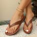 Cross-border Foreign Trade Large-size Flat Flip-flops For Women, New Casual Outdoor Wear, Round-toed, Simple And Stylish_vogvips.com