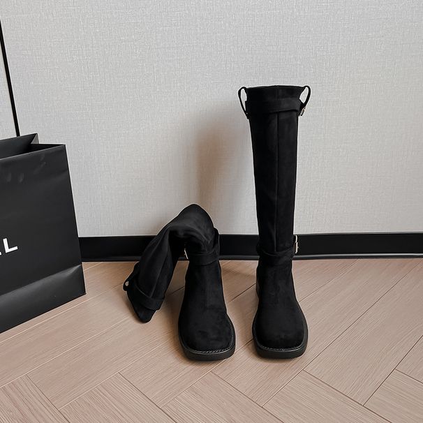 Two-Way Wear Suede Over-the-Knee For Women 2025 Autumn New Fashion Pleated Slouch Melad High Boots_vogvips.com