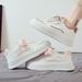 Ins Trendy White For Women, 2025 Spring/summer Sports Thick Soled Casual Women's Shoes, Contrasting Colors, Mesh_vogvips.com