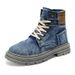 Large Size 48 Men's Shoes, Mid-Top, Denim Casual Versatile Work Shoes, Martin Boots_vogvips.com