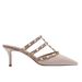 Heels Sandals Women Chunky Heel Pumps V Alentino Rivet Sandals Nude Patent Leather Studded Pointed Toe Stiletto Heel Mules For Women New Slip On Back_vogvips.com