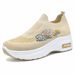 Women's Summer New Lightweight Sponge Casual Thick Soled Women's Height Increasing Breathable Fly Woven Socks Shoes_vogvips.com