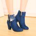 34-43 Large Size High-heeled Chunky Heel Rhinestone Ankle Boots For Women, Wedding Boots, Foreign Trade Supply,_vogvips.com