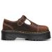 Casual Shoes Crazy Horse Cow Leather Women Thick Bottom Leisure Buckle Strap Mary Jane_vogvips.com