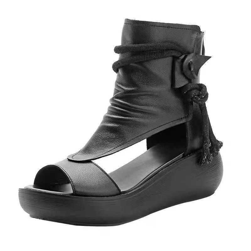 Foreign Trade Export Roman Shoes For Women, Summer Casual Fashion 2024 New High-Top Height-Increasing Wedge Sandals With_vogvips.com