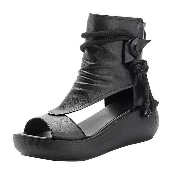 Foreign Trade Export Roman Shoes For Women, Summer Casual Fashion 2024 New High-Top Height-Increasing Wedge Sandals With_vogvips.com