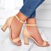2023 European And American Sandals Women Heels One Word With Thick Heel Sandals Back Bag Buckle Women's Shoes Foreign Trade Summer New_vogvips.com