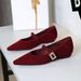 3686-K95 French-style Fashionable Women's With Rhinestone Buckle, Pointed Toe, Shallow Wedge Heel, Comfortable_vogvips.com