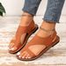 2025 Plus Size Cross-Strap Flat Sandals For Women, Vintage Style Wide Strap Open-Toe Beach Sandals, White_vogvips.com