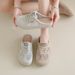 Forrest Gander Training Shoes For Women Spring Slip On White Shoes Lazy Half Slippers_vogvips.com