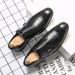 Suitable For All Seasons Business Pointed Toe Buckle New Casual Men's Korean Style Hairstylist Leather Shoes_vogvips.com