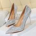1829-1 European And American Heels Women's Thin High Heel Shallow Mouth Pointed Toe Sequin Sexy Slim Nightclub Single_vogvips.com