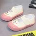 Girls' Casual Canvas Sneakers – Lightweight Low-Top Slip-On With Hook & Loop Strap (Beige, Cartoon Print, Soft Rubber Sole)_vogvips.com