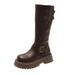 Over-the-Knee Long For Women, Petite Size, Autumn And Winter Women's Thick-Soled Mid-Calf Martin High-Top Riding Boots,_vogvips.com