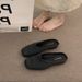 Women's French Style Woven Half Slippers Closed Toe Birken Shoes for Spring Summer 2026 Perfect for Pairing with Skirts Evening Style_vogvips.com