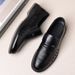 Men's Breathable Leather Sandals Hollow-out Design Business Casual Shoes_vogvips.com