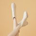 Short Boots Women, Square Toe, Chunky Heel, 2024 New Autumn And Winter Mid-Heel, French Style, White Slim Boots,_vogvips.com