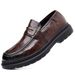 Euro Step New Genuine Leather Casual Loafers Breathable British Style Men's Trendy Shoes First Layer Sheepskin Korean Version_vogvips.com