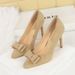 High Heels Thin Heel Light Mouth Suede Round Head Bow High Heel Single Shoes Women's Shoes_vogvips.com
