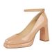 9981-K103 Style Minimalist, Thick Heel, Super Heels, Waterproof Platform, Patent Leather Square Toe, Straight Strap,_vogvips.com