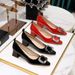 1235-K52 Style Banquet Women's Patent Leather Shallow Mouth Pointed Metal Rhinestone Belt Buckle Middle Heel Thick_vogvips.com