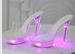Women's Light-Up Fashion Sandals - Glow-in-the-Dark PU Slippers With Comfortable Rubber Sole, Peep-Toe Design For Casual & Party Wear_vogvips.com