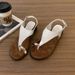 Genuine Leather Version! French Niche Women's Sandals For Summer 2025 New Fairy Style Thick-Soled Toe-Ring Roman Shoes_vogvips.com