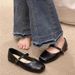 Mary Jane Women's Shoes With Skirt Low-heeled Small Leather Shoes Flat-soled Single Shoes Gentle Evening Shoes_vogvips.com